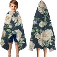 thumbnail image 3 of Pioneer Flower Floral Print Pattern Hooded Bath Towel，50"x30" for Ages 3 To 12 Kids, Quick Dry Lightweight Soft Microfiber Hood Beach Towel Cover Up for Kids, 3 of 7