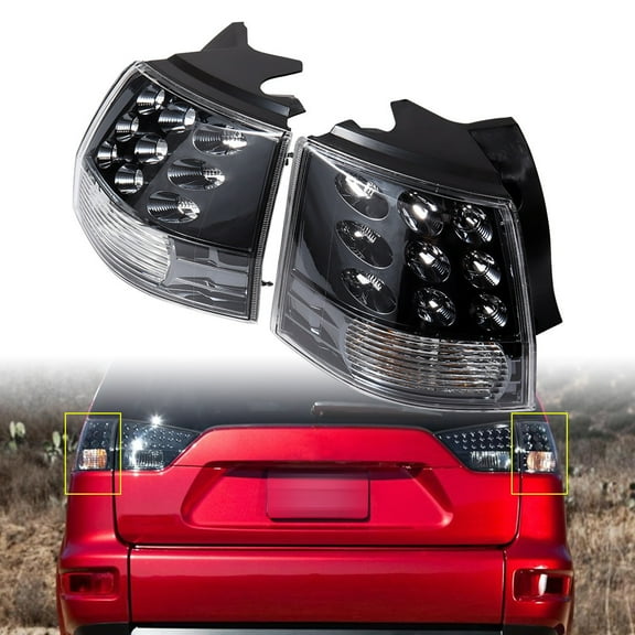 1 Pair Astra Depot LED Rear Brake Stop Tail Light Turn Signal Lamp for 2007-2013 Mitsubishi Outlander EX Clear Lens