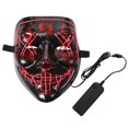 thumbnail image 2 of 10uds. Máscara facial completa Halloween LED luminosa fiesta de vacaciones accesorios de vestir rojo, 2 of 2