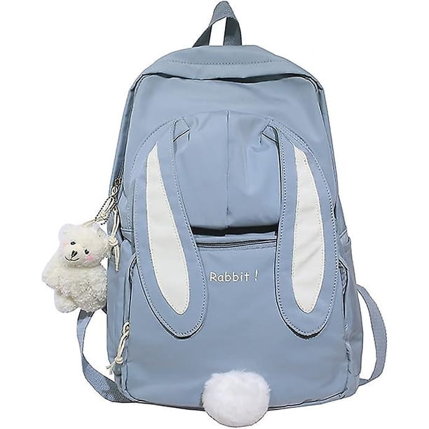 Mochila de conejito bonita WEIHJMXG escolar kawaii azul