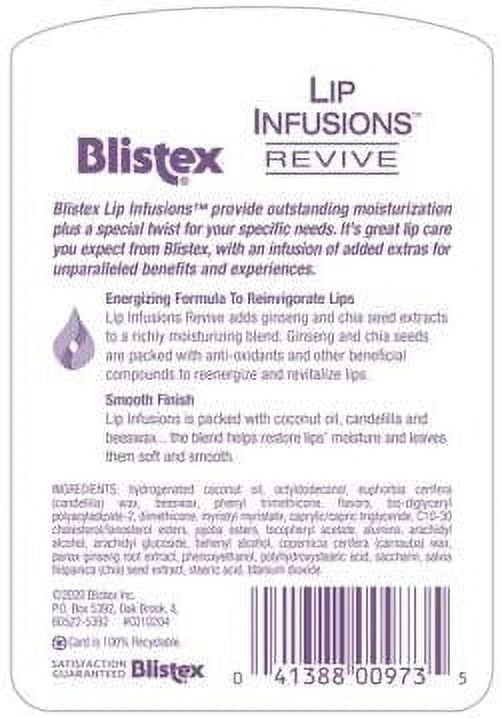 6 Pack Blistex Lip Infusions Revive Lip Moisturizer 0.13 Ounce