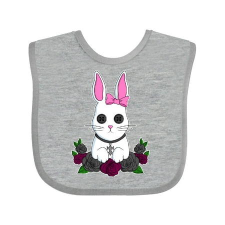 

Inktastic Cute Goth Bunny with Purple and Black Roses Gift Baby Boy or Baby Girl Bib