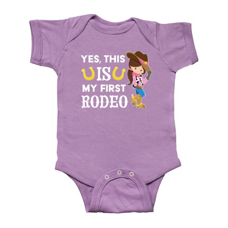 

Inktastic Yes this IS my First Rodeo- cowgirl in hat and boots Gift Baby Girl Bodysuit