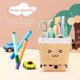 thumbnail image 5 of Lindo estuche de pie para niños, caja de lápices emergente, bolsa de maquillaje, soporte para bolígrafo de té de burbujas, organizador de cosméticos, papelería Kawaii (marrón) JM, 5 of 7
