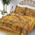 thumbnail image 5 of Ambesonne Scenery Fitted & Top Sheet Set with Shams, Fall Pale Maple Trees, Orange Brown, 5 of 8