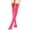 Rose Chaud, variante sur LSLJS Chaussettes Chaudes en Peluche pour Femmes, Longueur Genou Prolongée, Unies, avec Nœud de Noël