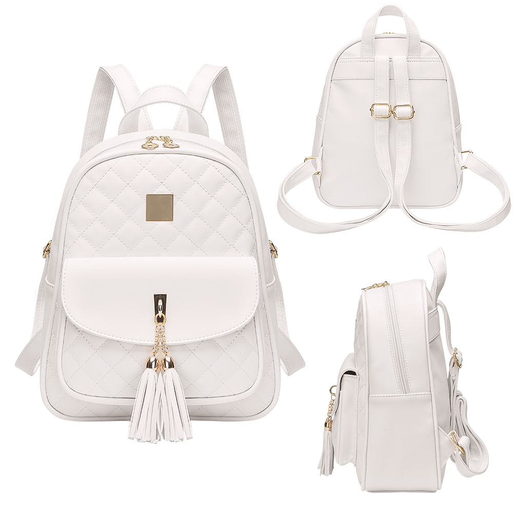 Vbiger 3-in-1 Women Mini Backpack, Leather Small Backpack Purse for Teen Girl, Travel Backpack Cute Schoolbags- White - image 4 of 7