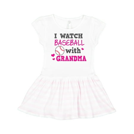 

Inktastic I Watch Baseball with My Grandma Gift Toddler Girl Dress