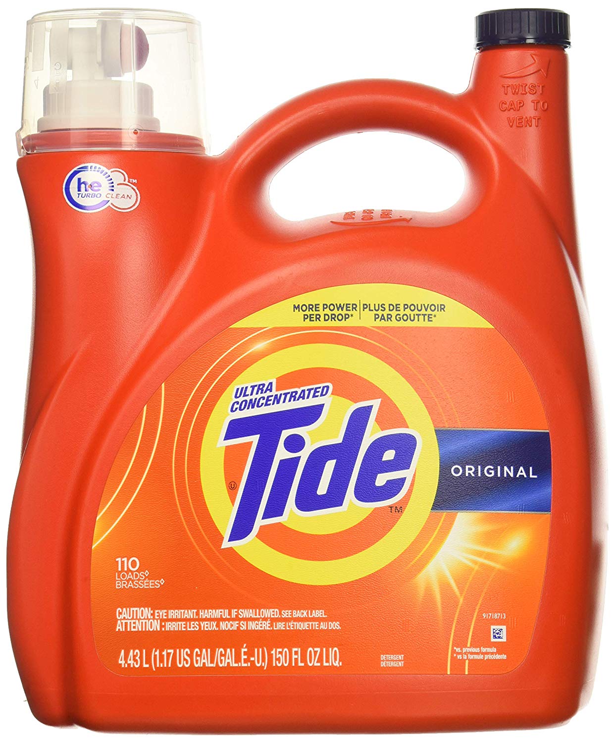 Tide High Efficiency Laundry Detergent, 4.43 Liter, 110 Loads, 2x Ultra