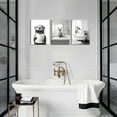 thumbnail image 4 of Funny Bathroom Animal Canvas Wall Art, Black and White Raccoon Penguin Wall Decor Prints, Animals the Bathtub Poster Picture for Bedroom Living Room Kids Room（Only canvas）, 4 of 6