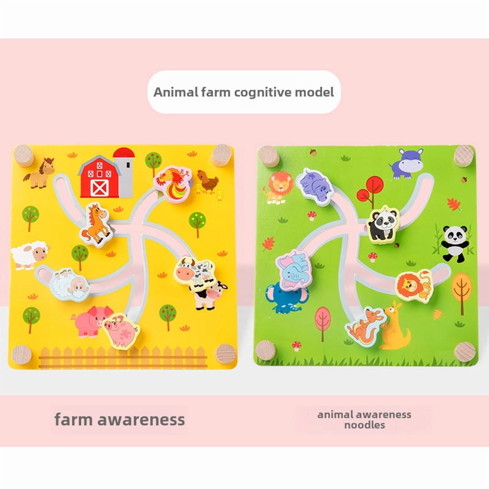 Jeu Magnétique En Bois Licorne – Labyrinthe Chiffres Et Couleurs – Montessori Dès 2 à 5 Ans – Portatif