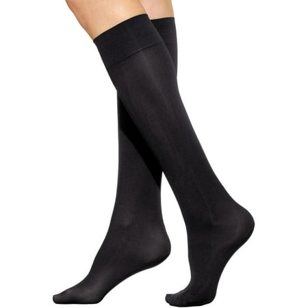Black Opaque Nylon Knee High - Knee Hi Socks Trouser Opaque 6 Colors White Black Brown Navy Nude or Grey