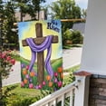 thumbnail image 4 of Spring Floral Tulip Garden Flag 12x18 Inch He Is Risen Religious Cross Double Sided Easter Outdoor Yard Decor, 4 of 6