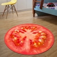 thumbnail image 2 of Mosiee New Practical Fruit Rug Cartoon Round Rug Leather Ball Lemon Round Area Rugs Soft Floor Carpet Kitchen Floor Mat, 2 of 5