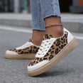 thumbnail image 5 of Womens Leopard Print Casual Flat Shoes Low Top Lace Up Sneaker Everyday Walking Footwear, 5 of 7