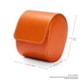 thumbnail image 6 of Oirlv 2.95" Orange Leather Single Watch Roll, Travel Case with Soft Velvet Lining for Men & Women, 6 of 9