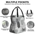 thumbnail image 3 of Boho Bohemia Pioneer Flower Art Drawstring Lunch Bag Women - Drawstring Lunch Bag Insulated for Work Office - Stain-Resistant Large Lunchbags for Women with Multi-Pockets, 3 of 6
