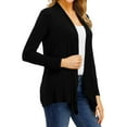 thumbnail image 3 of Nlife Women Long Sleeve Open Front Asymmetric Hem Solid Color Cardigan, 3 of 4