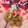 thumbnail image 6 of Brown Teddy Bear Plush Pillow with Red Bouquet, Cute Teddy Bear Stuffed Animal Gift for Girlfriend Boyfriend & Bosom Friend, Perfect for Christmas Valentine Birthday Wedding, 6 of 8