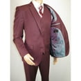 thumbnail image 6 of Mens Three Piece Suit Vested VITALI Soft Fabric With Sheen M3090 Burgundy 3Piece, 6 of 14