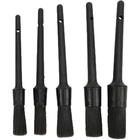 Car Detailing Brush Set, Auto Detailing Brush Set for Cleaning Car Interior Exterior Engine Exhaust Leather Seat 5pcs(1#)