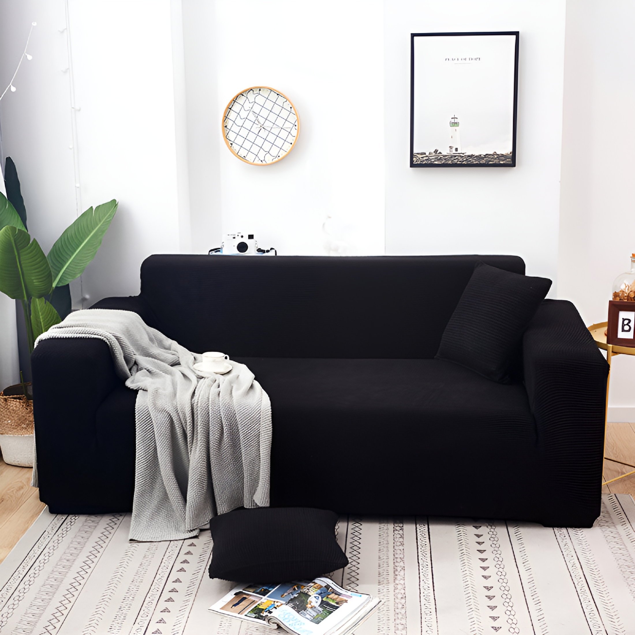 AUQ 2026 New Universal Elastic Sofa Cover | 360° Full Coverage Stretch Slipcover | Stain-Resistant Polyester Knit | Machine Washable Furniture Protector | All Season Home Decor | 11.8X11.8"