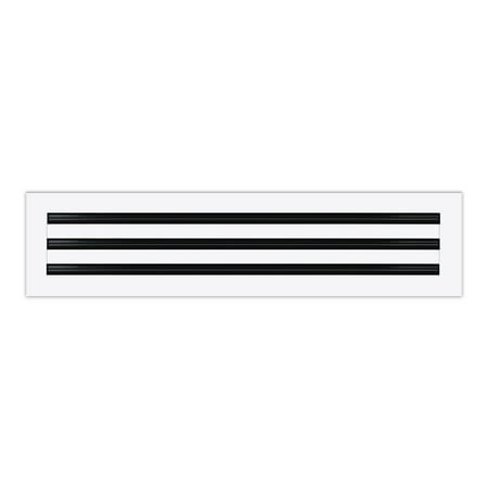 

25x6 Modern AC Vent Cover - Decorative White Air Vent - Standard Linear Slot Diffuser - Register Grille for Ceiling Walls & Floors - Texas Buildmart