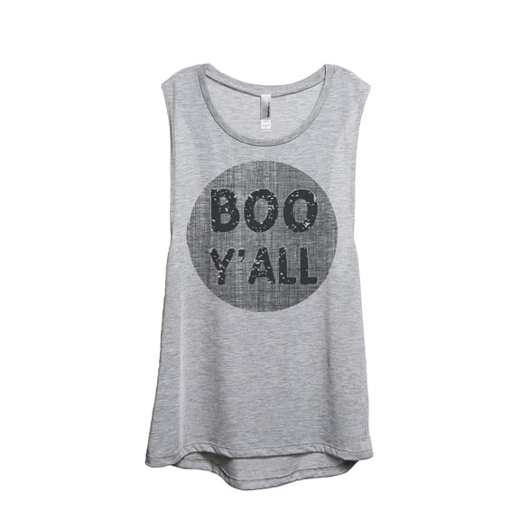 Thread Tank BOO! Yall Women's Sleeveless Muscle Tank Top Sport Grey Small