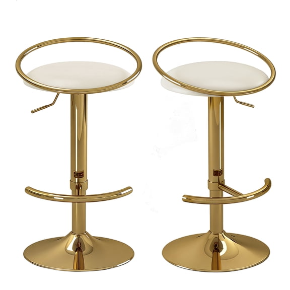 carolmade Bar Stools Set of 2, Adjustable Swivel Counter Height Barstools with Upholstered Seat, PU Leather Counter Stools for Bar, Kitchen Island, Dining Room