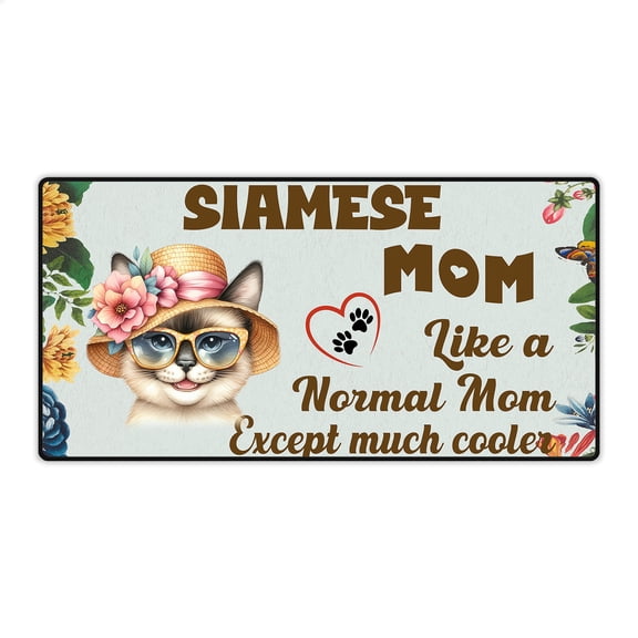 Siamese Mom Like a Normal Mom Except Much Cooler Happy Mother's Day Desk Mat Full Keyboard Mouse Pad Cat Lover Kitten Owner Gifts Large Mousepad - 02004