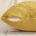 thumbnail image 5 of decorUhome Decorative Throw Pillow Covers 16x16 Set of 2, Soft Plush Faux Fur Wool Pillow Covers for Couch, Mustard Yellow, 5 of 10