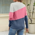 thumbnail image 5 of Womens Tops Color Block Tunic Tops Casual Long Sleeve Shirts Round Neck Pullover Blouses For Women, 5 of 7
