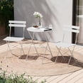 thumbnail image 6 of KAMEROUT 3-Piece Folding Bistro Set with 2 Chairs and 1 Table for Patio, Yard, White, 6 of 8