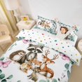 thumbnail image 2 of Castle Fairy Girls Watercolor Woodland Wildlife Duvet Cover King,Eucalyptus Butterfly Floral King Bedding,Green Brown White,Reversible,3 Pieces,No Comforter,1 Duvet Cover and 2 Pillowcases, 2 of 6