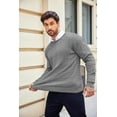 thumbnail image 5 of COOFANDY Men's Pullover Sweater Lightweigt Cable Knit Sweater Classic Casual Crewneck Sweaters, 5 of 7