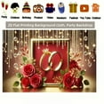 thumbnail image 5 of Elegant Red Rose Wedding Backdrop Golden Glitter Dots Ring Bridal Shower Photography Background Crystal Tassels Red Floral Engagement Anniversary Party Decorations Banner Supplies Photo Booth Props, 5 of 5