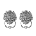 thumbnail image 1 of 2Pcs Antique Lion Head Door Knocker Front Door Handle Tone Pull Ring (Silver), 1 of 7