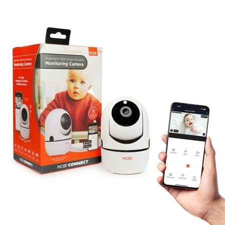 UPC: 0891040701961 | MOBI MobiCam HDX Wi-Fi Pan & Tilt Smart Nursery Monitoring Camera Baby Video Monitor Night Vision Motion Detection Full HD Two-Way Audio Remote View & Recording with Free Smart App