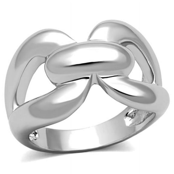 Alamode LO2962-5 Women Rhodium Brass Ring with No Stone in No Stone - Size 5