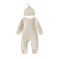 thumbnail image 2 of Cjfdfy Newborn Baby Boy Girl Fall Outfit Auntie's Lil Dude Letter Embroidery Ribbed Long Sleeve Romper And Hat Set Infant Cute Coming Home Outfit 0-9 Months, 2 of 9