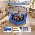 thumbnail image 4 of 55" Toddler Trampoline with Safety Net, SHINPT Kids Trampoline for Toddlers with No Gap Design, Indoor Trampoline for Kids Room, Livingroom, Mini Trampoline for Kids 3-8, Best Gift with Ocean Balls, 4 of 9