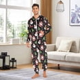thumbnail image 3 of Adult Christmas Onesie Santa Claus Snowman Christmas Tree Pattern Zipper One-Piece Pajamas Unisex with Pockets, 3 of 6