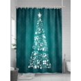 thumbnail image 5 of Dream Christmas Tree Shower Curtain Set, Waterproof Shower Curtains for Bathroom, Cyan Xmas Tree Sparkle Star Reindeer Washable Fabric Cloth Bath Curtain for Bathtub with Hooks 54x78 Inches, 5 of 6