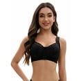 thumbnail image 5 of Unique Bargains Lace Front Closure Full Coverage Wirefree Bras C 36 Black, 5 of 6
