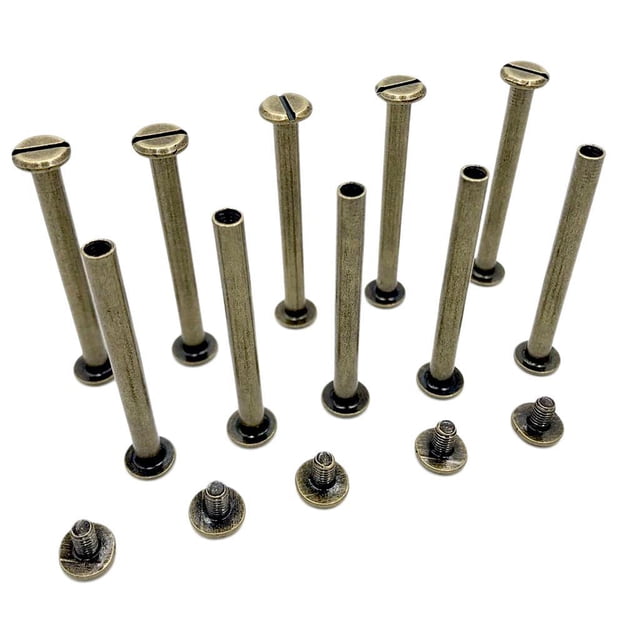 de tornillo de Chicago de plata 10X Accesorios de encuadernación Botón de remache de uñas para decoración de cuero DIY Libro de documentos Álbu 10x50mm SOLEDAD Postes Tornillos de fijación Remaches