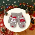 thumbnail image 4 of SERTG Unisex Christmas Gloves Funny Family Kids Adults Gifts 3D Knit Mittens Plush Fleece-Lined Gloves Thermal Warm Soft Holiday Winter Gloves(Khaki,Free Size), 4 of 4