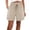 Beige, variant on Women’s Vacation Casual High Waist Cotton Shorts, Drawstring Waist with Pockets for Travel & Beach, Multi-Color, S/M/L/XL/XXL/XXXL