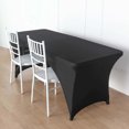 thumbnail image 2 of Efavormart 6FT Black Open Back Stretch Spandex Table Cover, Rectangular Fitted Tablecloth, 2 of 11
