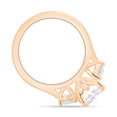 thumbnail image 3 of 3.00Ct Elongated Cushion Cut Lab-Grown Diamond Trilogy Engagement Ring, Cathedral, 18K Rose Gold, 3 of 7