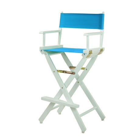 30" Director's Chair White Frame-Turquoise Canvas